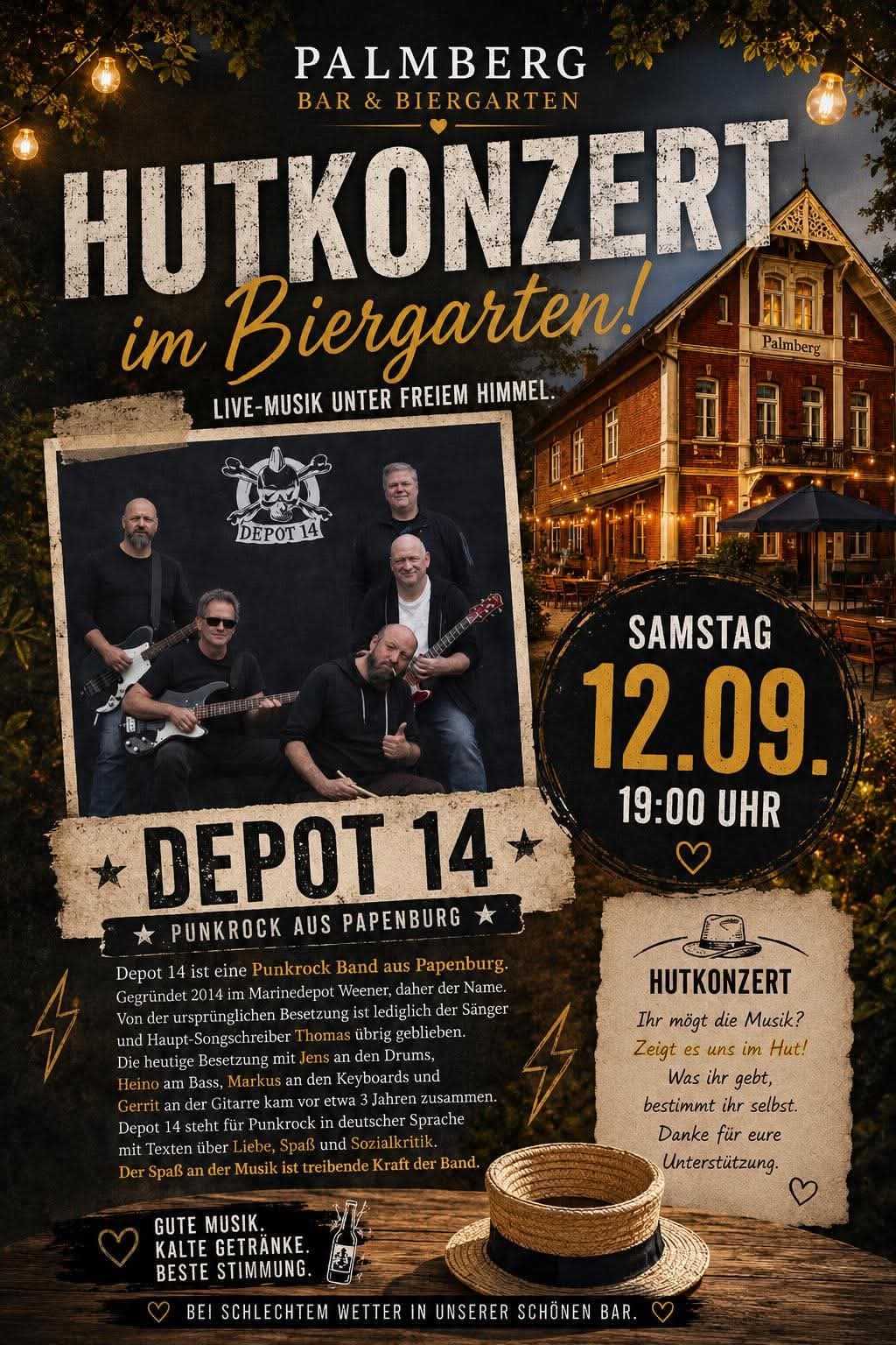 Depot14 Konzert im Palmberg in Löningen am 12. September ab 19:00 Uhr